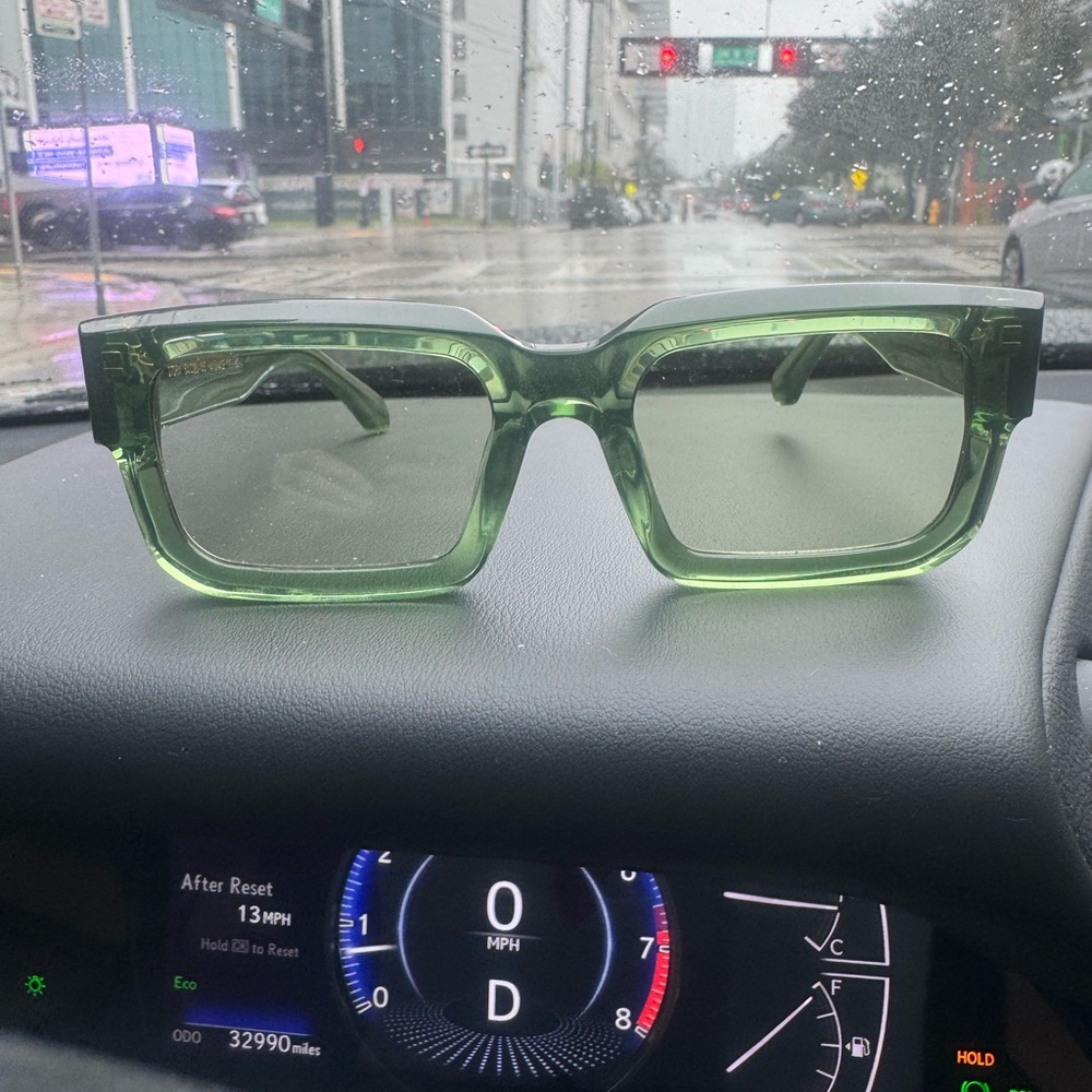 Green Rectangular Sunglasses - image 2